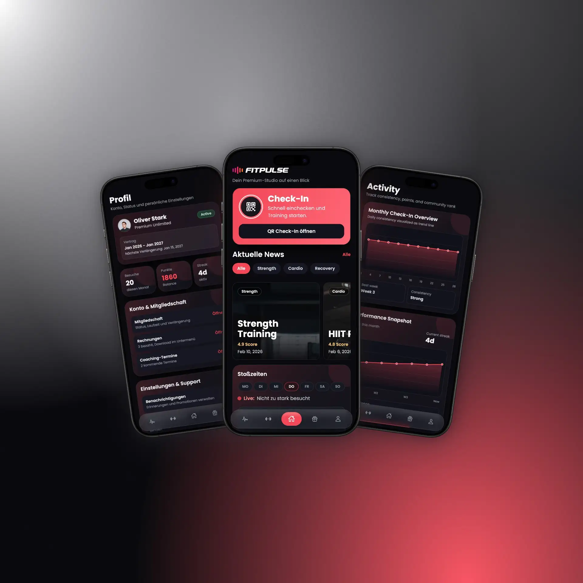 FITPULSE mobile UI