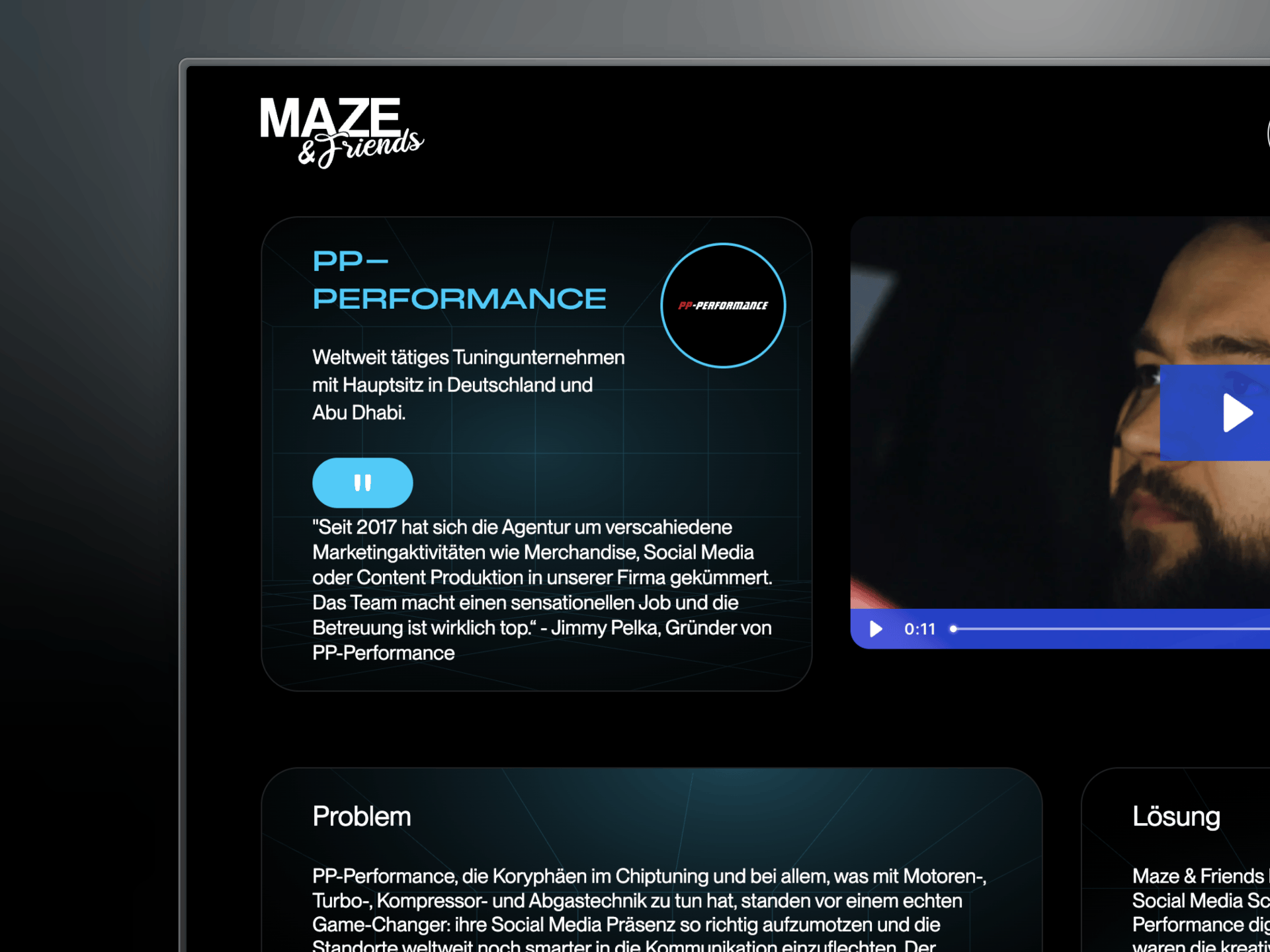 Maze and Friends Optimierte Website