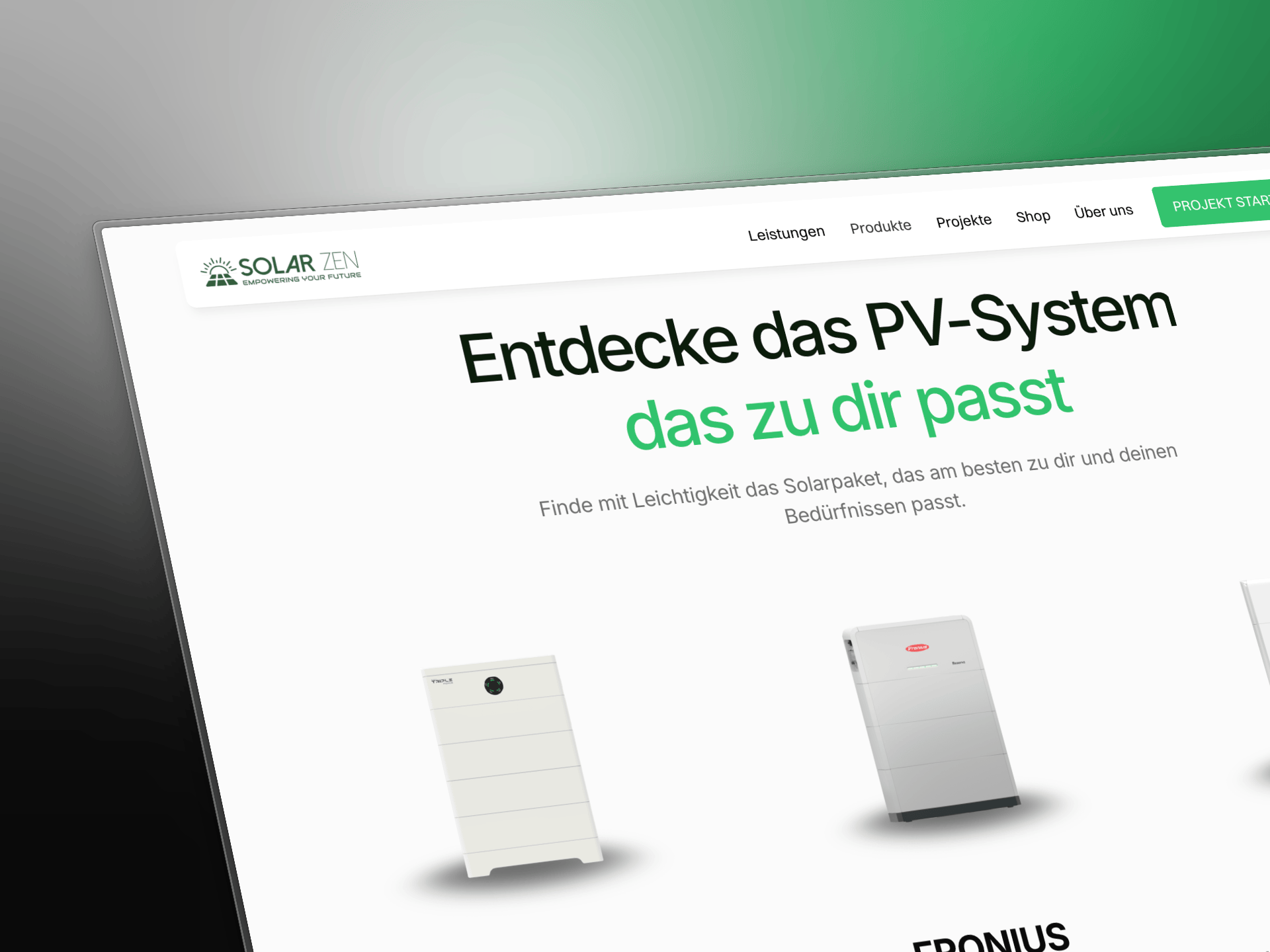 Solarzen homepage design